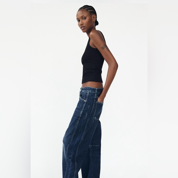 NWT Zara Relaxed Mid-Rise Balloon TRF Jeans 27 US 4 - Picture 5 of 16